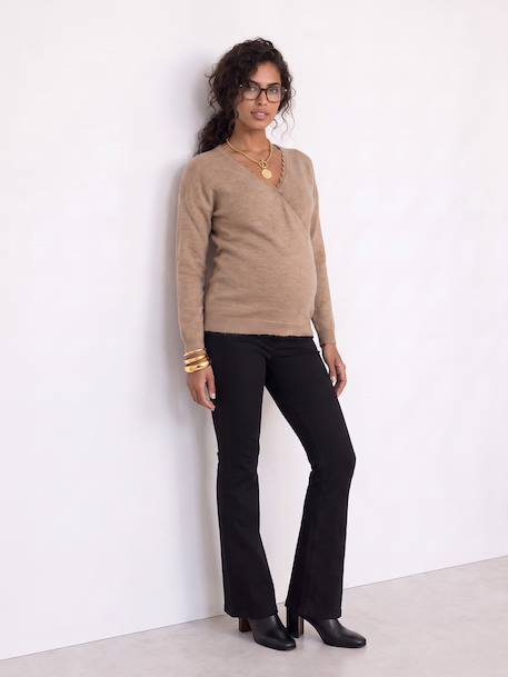Pull devant/dos grossesse et allaitement beige+Blanc - vertbaudet enfant 