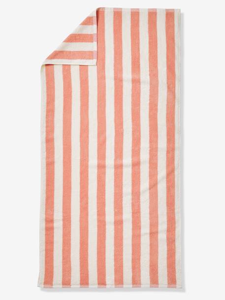 Serviette de bain rayée TRANSAT personnalisable, avec coton recyclé rayé bleu+rayé jaune+rayé rose - vertbaudet enfant 