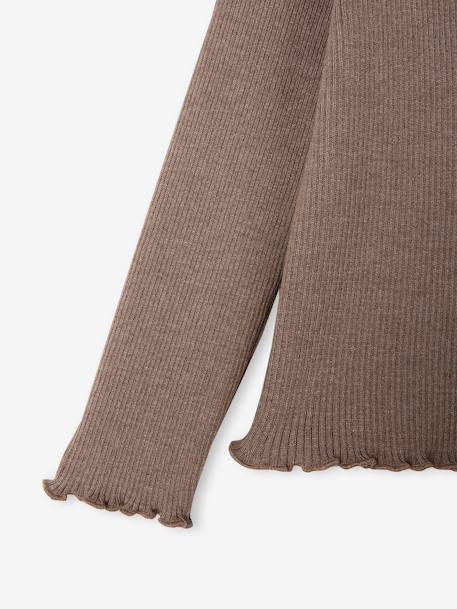 Meisjescoltrui van tricot pruim+taupe - vertbaudet enfant 