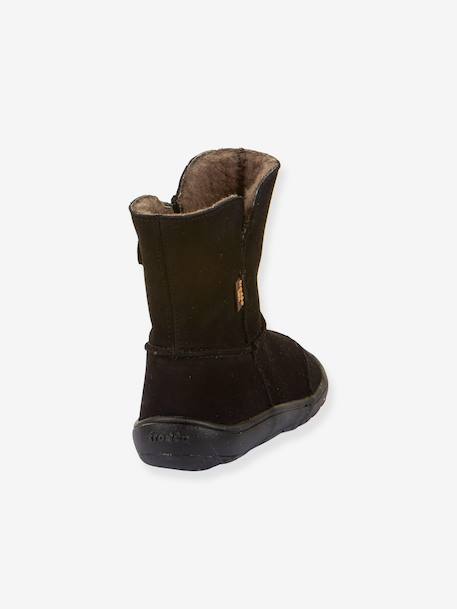 Blotevoetenlaarzen kinderen BAREFOOT TEX SUEDE Froddo bordeauxrood+goud+grijs+zwart - vertbaudet enfant 