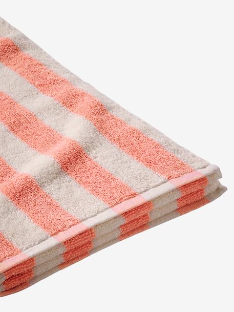 Serviette de bain rayée TRANSAT personnalisable, avec coton recyclé rayé bleu+rayé jaune+rayé rose - vertbaudet enfant 