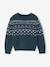 Pull jacquard col rond vert - vertbaudet enfant 