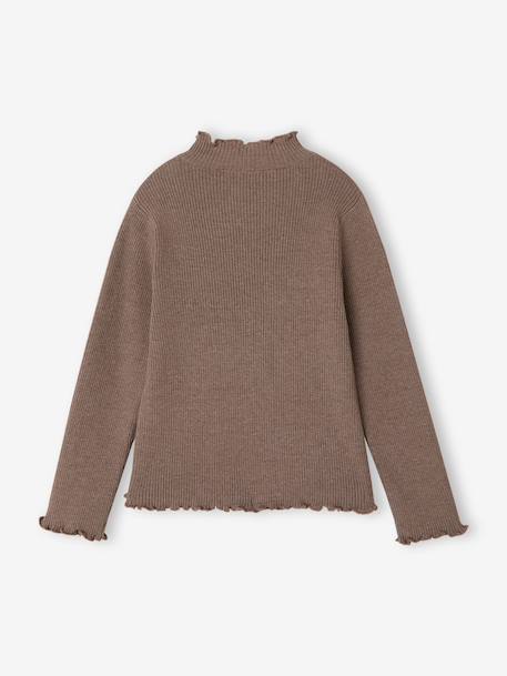 Sous-pull fille tricot prune+taupe - vertbaudet enfant 