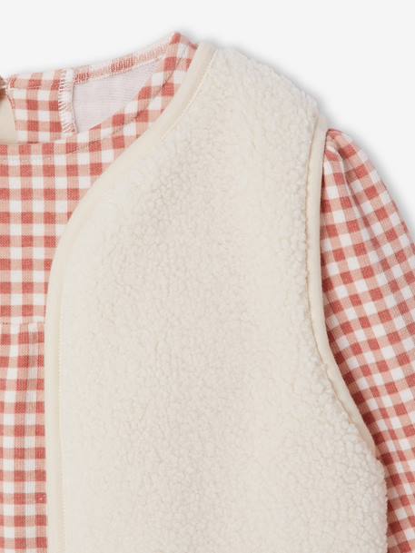 Ensemble robe 3 pièces enfant fille écru+mauve - vertbaudet enfant 