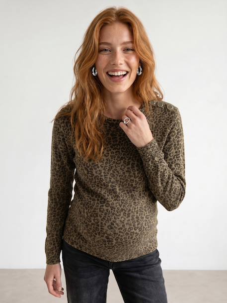 Pull de grossesse noir+vert - vertbaudet enfant 