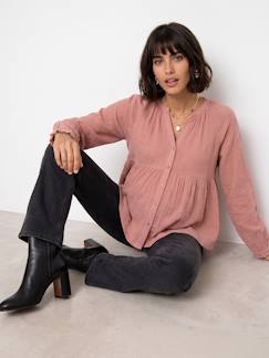 -Blouse grossesse et allaitement en gaze coton biologique*
