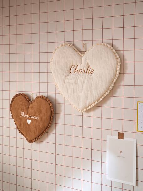 Lot de 2 décos murales coeur écru - vertbaudet enfant 