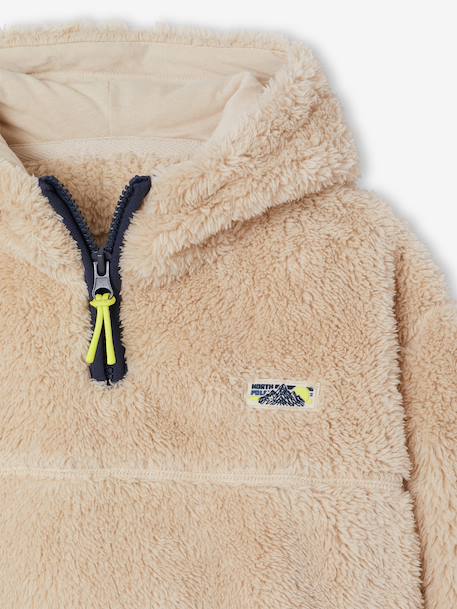 Fleece hoodie voor jongens wit - vertbaudet enfant 