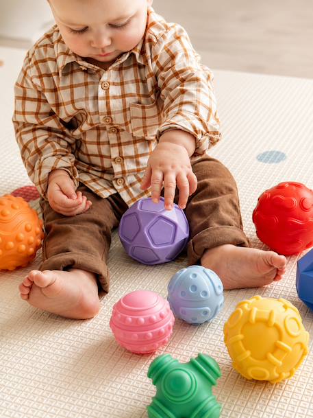 Set van 8 zintuiglijke ballen geel+meerkleurig - vertbaudet enfant 