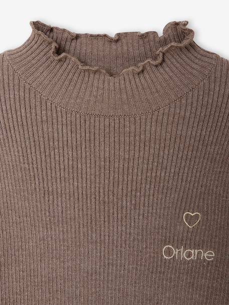 Meisjescoltrui van tricot pruim+taupe - vertbaudet enfant 