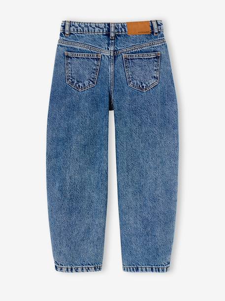 Jean balloon fille bleu moyen+denim bleached - vertbaudet enfant 