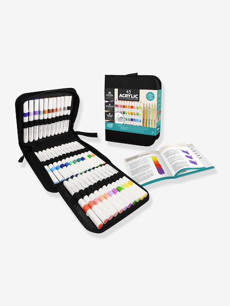 BUKI etui met 45 acrylstiften meerkleurig - vertbaudet enfant 