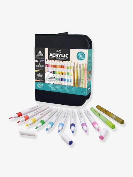 BUKI etui met 45 acrylstiften meerkleurig - vertbaudet enfant 