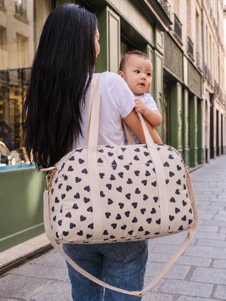 Sac à langer CATALINA 48 h beige imprimé+ficelle - vertbaudet enfant 
