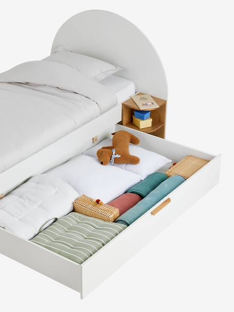 Kinderbed 90x190cm met opbergruimtes + omkeerbaar nachttafel Japi wit - vertbaudet enfant 
