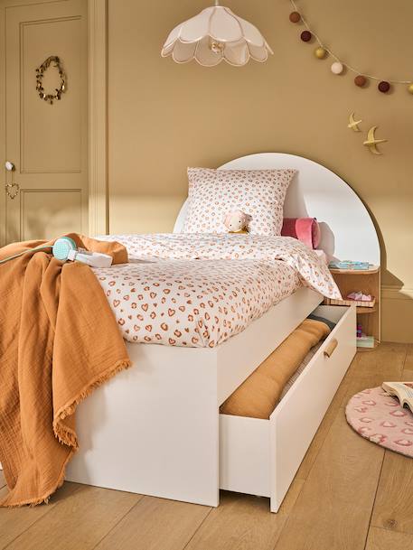 Lit enfant 90x190cm avec rangements + table de chevet réversible Japi blanc - vertbaudet enfant 