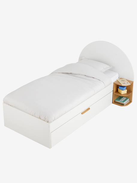 Lit enfant 90x190cm avec rangements + table de chevet réversible Japi blanc - vertbaudet enfant 