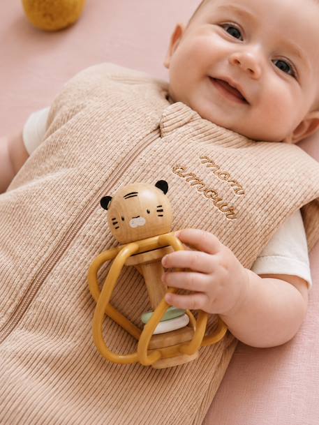 Hochet d'éveil en bois FSC® jaune - vertbaudet enfant 