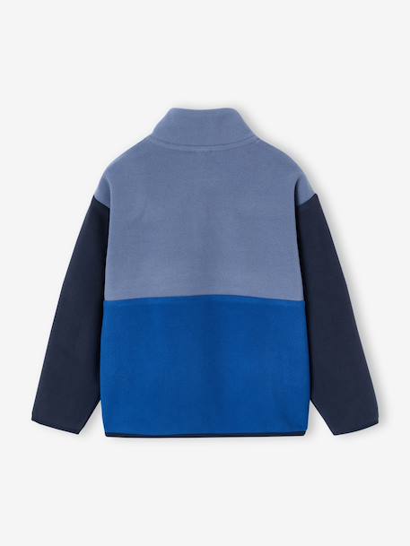 Fleece sweater voor jongens met lange mouwen blauw+groen - vertbaudet enfant 