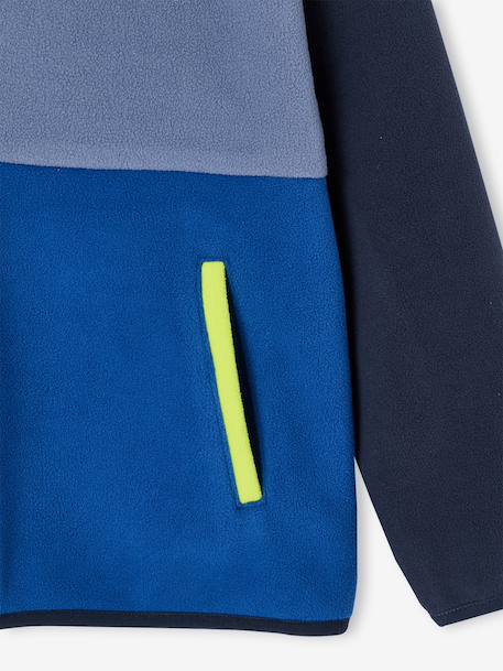 Sweat polaire garçon manches longues bleu+vert - vertbaudet enfant 