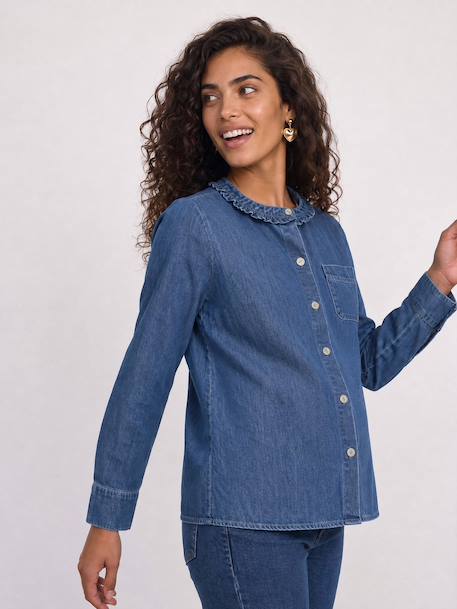 Chemise grossesse et allaitement bleu moyen - vertbaudet enfant 
