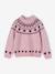 Jacquard trui met lange mouwen meisje lichtroze+saliegroen - vertbaudet enfant 