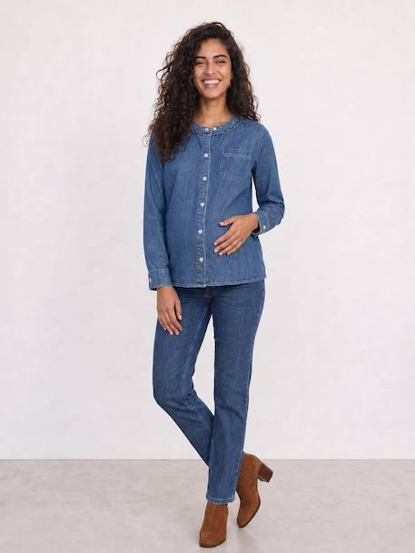 Chemise grossesse et allaitement bleu moyen - vertbaudet enfant 
