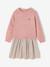 2-in-1 jurk met lange mouwen prune+rose poudré - vertbaudet enfant 