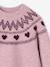 Pull fille manches longues col rond rose pâle+vert sauge - vertbaudet enfant 