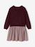 2-in-1 jurk met lange mouwen prune+rose poudré - vertbaudet enfant 