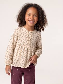 Meisje-Hemd, blouse, tuniek-Meisjesblouse met lange mouwen
