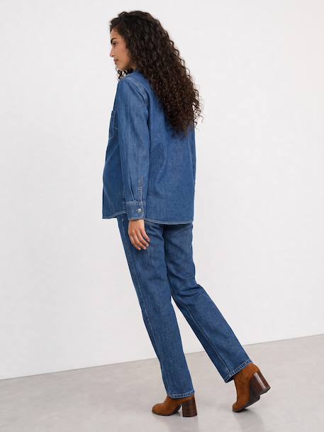 Denim zwangerschaps- en voedingsblouse middenblauw - vertbaudet enfant 