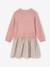 2-in-1 jurk met lange mouwen prune+rose poudré - vertbaudet enfant 