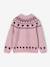 Pull fille manches longues col rond rose pâle+vert sauge - vertbaudet enfant 