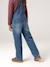 Wijde salopet van jeans voor meisjes denimgrijs+middenblauw+stone+zwart denim - vertbaudet enfant 