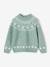 Pull fille manches longues col rond rose pâle+vert sauge - vertbaudet enfant 