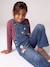 Wijde salopet van jeans voor meisjes denimgrijs+middenblauw+stone+zwart denim - vertbaudet enfant 
