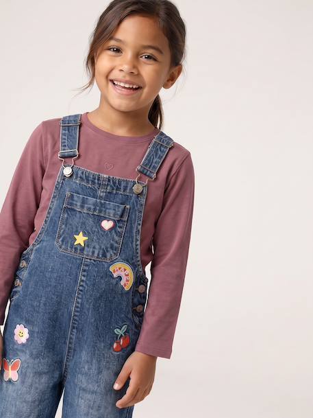 T-shirt manches longues fille mauve+prune - vertbaudet enfant 