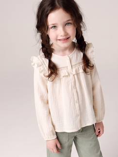 Meisje-Hemd, blouse, tuniek-Blouse met lange mouwen voor meisjes