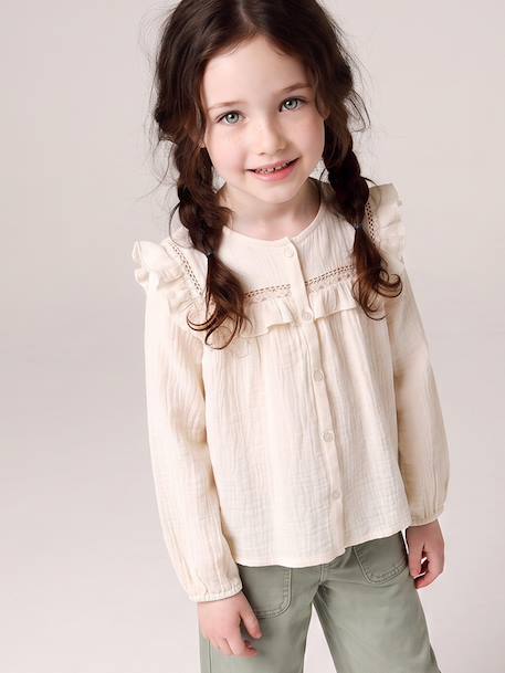 Fille-Chemise, blouse, tunique-Chemise manches longues fille
