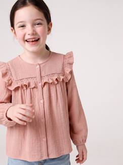 Meisje-Hemd, blouse, tuniek-Blouse met lange mouwen voor meisjes
