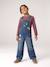 Wijde salopet van jeans voor meisjes denimgrijs+middenblauw+stone+zwart denim - vertbaudet enfant 