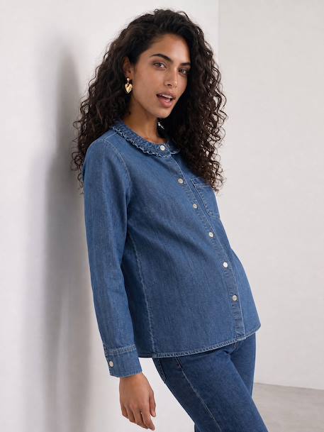 Chemise grossesse et allaitement bleu moyen - vertbaudet enfant 