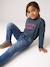 T-shirt manches longues fille encre+rose pâle+vert - vertbaudet enfant 
