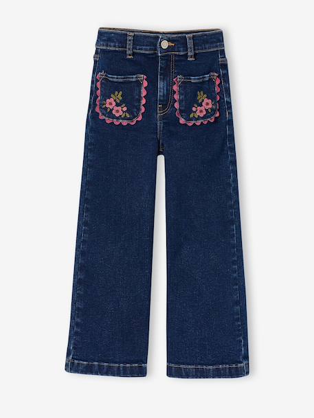 Jean large fille bleu foncé - vertbaudet enfant 