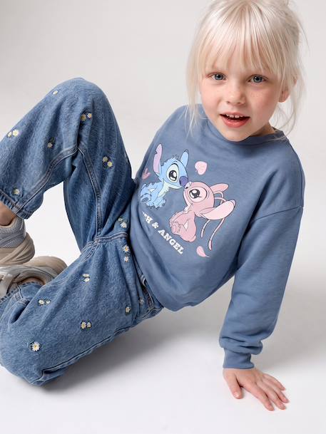 Sweater Lilo en Stitch voor meisjes chambrayblauw - vertbaudet enfant 