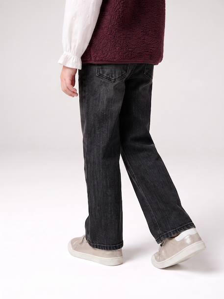 Ruime meisjesjeans MorphologiK met een smalle taille denimgrijs+donkerblauw+lichtblauw+middenblauw - vertbaudet enfant 