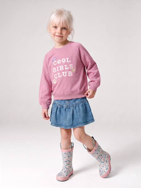 Meisjessweater met print zachtpaars - vertbaudet enfant 