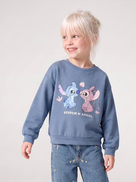 Sweater Lilo en Stitch voor meisjes chambrayblauw - vertbaudet enfant 