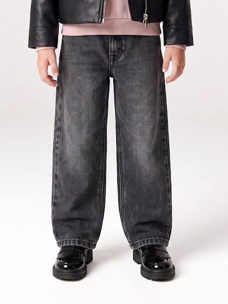 Jean fille mom bleu clair+bleu moyen+denim gris - vertbaudet enfant 
